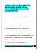 Prometric CNA Test 2024&sol;2025 Exam  Questions with Detailed Verified  Answers &lpar;100&percnt; Correct Answers&rpar; &vert;  Already Graded A&plus; 