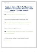 Lead Abatement State Test Supervisor  Questions and Correct Answers&sol; Latest  Update &sol; Already Graded