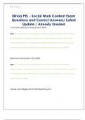 Illinois PEL - Social Work Content Exam  Questions and Correct Answers&sol; Latest  Update &sol; Already Graded