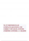 NU 673 MIDTERM EXAM COMPLETE QUESTIONS AND CORRECT DETAILED ANSWERS &lpar;VERIFIED ANSWERS&rpar;  A&plus; GRADED