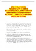 WGU D116 ADVANCED  PHARMACOLOGY OBJECTIVE  ASSESSMENT ACTUAL EXAM 2025&sol;2026  QUESTIONS WITH VERIFIED CORRECT  SOLUTIONS &vert;&vert; 100&percnt; GUARANTEED PASS  <BRAND NEW VERSION> 