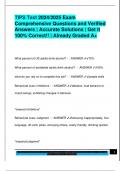 TIPS ALCOHOL EXAM PACKAGE DEAL QUESTIONS AND VERIFIED DETAILED ANSWERS &vert; 100&percnt; GUARANTEED PASS &vert; ALREADY GRADED A&plus;
