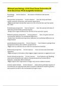 Oldroyd psychology 1010 Final Exam University Of Utah Questions With Insightful Solutions