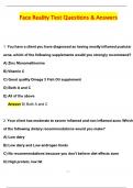 Face Reality Test &lpar;Latest 2026 &sol; 2027 Update&rpar; Questions and Verified Answers &vert; 100&percnt; Correct &vert; Grade A&plus;
