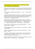 Psychology 1010 Exam&num;3 Quiz &num;3 Questions With Easy-to-Understand Solutions