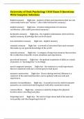 University of Utah Psychology 1010 Exam 3 Questions With Complete Solutions