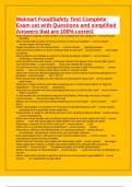 Walmart Food&sol;Safety Test Complete Exam set with Questions and simplified Answers that are 100&percnt; correct