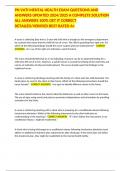 PN VATI MENTAL HEALTH EXAM QUESTIONS AND ANSWERS UPDATED 2024&sol;2025 A COMPLETE SOLUTION ALL ANSWERS 100&percnt; GET IT CORRECT DETAILED&sol;VERIFIED BEST RATED A&plus; 