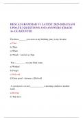  HESI A2 GRAMMAR V1 LATEST 2025-2026 EXAM UPDATE &vert; QUESTIONS AND ANSWERS &vert;GRADE A&plus; GUARANTEE