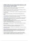 CTCM Certification Exam Study Guide Questions with Correct Answers 100&percnt; Verified