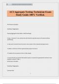 ACI Aggregate Testing Technician Exam Study Guide 100&percnt; Verified&period;