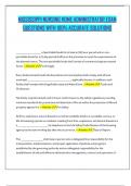 MISSISSIPPI NURSING HOME ADMINISTRATOR EXAM QUESTIONS WITH 100&percnt; ACCURATE SOLUTIONS