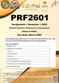 PRF2601 Assignment 1 &lpar;COMPLETE ANSWERS&rpar; Semester 1 2025  