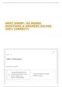 ARMY SHARP &sol; EO BOARD QUESTIONS & ANSWERS SOLVED 100&percnt; CORRECT&excl;&excl;