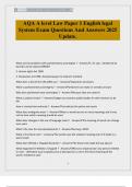 AQA A level Law Paper 1 English legal System Exam Questions And Answers 2025 Update&period;