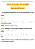PHTLS 9th EDITION POST TEST &lpar;Latest 2025 &sol; 2026 Update&rpar; Questions and Verified Answers &vert; 100&percnt; Correct &vert; Grade A&plus;