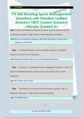 FTT 240 Shooting Sports Management  Questions with Detailed Verified  Answers &lpar;100&percnt; Correct Answers&rpar;  &sol;Already Graded A&plus;