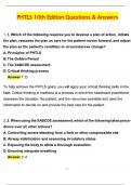 PHTLS 10th EDITION &lpar;Latest 2025 &sol; 2026 Update&rpar; Questions and Verified Answers &vert; 100&percnt; Correct &vert; Grade A&plus;