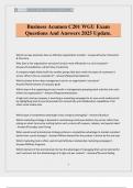 Business Acumen C201 WGU Exam Questions And Answers 2025 Update&period;