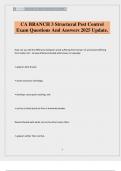 CA BRANCH 3 Structural Pest Control Exam Questions And Answers 2025 Update&period;