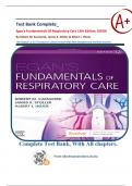 Test Bank Complete_ Egan's Fundamentals Of Respiratory Care 12th Edition, (2020) By Robert M. Kacmarek, James K. Stoller & Albert J. Heuer| All Chapters 1-57|7 Sections| Latest Version With Well Detailed And Verified Answers
