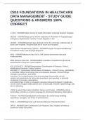 C810 FOUNDATIONS IN HEALTHCARE DATA MANAGEMENT - STUDY GUIDE QUESTIONS & ANSWERS 100&percnt; CORRECT
