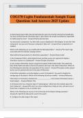 COG170 Cogito Fundamentals Sample Exam Questions And Answers 2025 Update