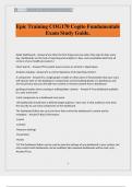 Epic Training COG170 Cogito Fundamentals Exam Study Guide&period;