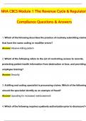 NHA CBCS Module 1 The Revenue Cycle and Regulatory Compliance Questions &lpar;Latest 2025 &sol; 2026 Update&rpar; Questions and Verified Answers &vert; 100&percnt; Correct &vert; Grade A&plus;