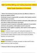 NHA CBCS BUNDLED EXAMS NHA CBCS Practice Test 2025 Questions and Answers Latest &lpar;2025 &sol; 2026&rpar; &lpar;Verified Answers&rpar;