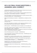 HCA 115 FINAL EXAM QUESTIONS & ANSWERS 100&percnt; CORRECT