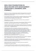 WGU C810 FOUNDATIONS IN HEALTHCARE DATA MANAGEMENT QUESTIONS & ANSWERS 100&percnt; CORRECT