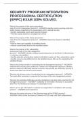 SECURITY PROGRAM INTEGRATION PROFESSIONAL CERTIFICATION &lpar;SPIPC&rpar; EXAM 100&percnt; SOLVED&period;