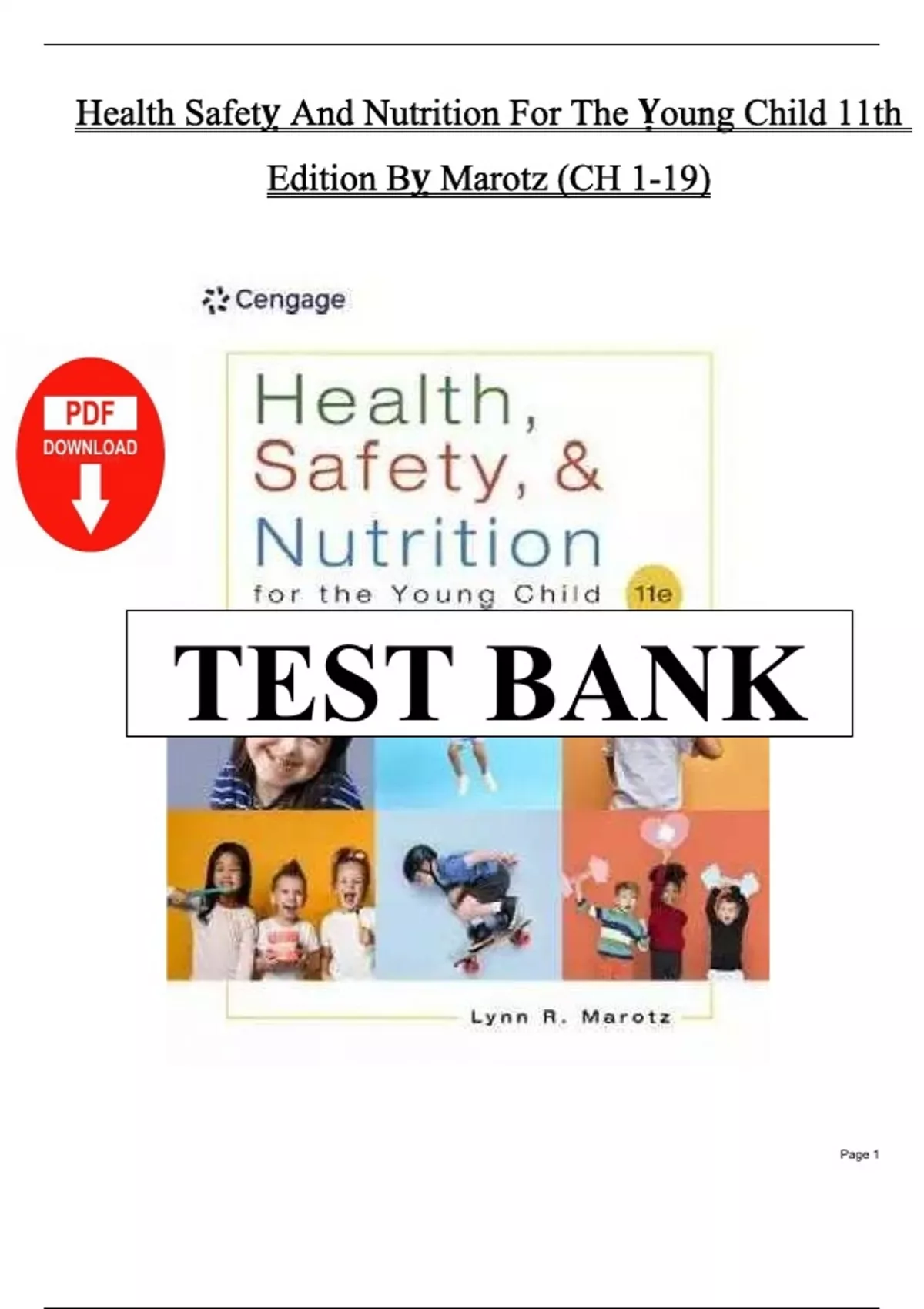 Test Bank For Health, Safety, and Nutrition For the Young Child, 11th ...