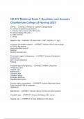 NR 327 Maternal Exam 1 Questions and Answers&semi; Chamberlain College of Nursing 2025
