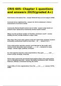 CRIS 605- Chapter 1 questions and answers 2025&lpar;graded A&plus;&rpar;&period;