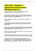 CRIS 605- Chapter 7 questions and answers 2025&lpar;graded A&plus;&rpar;&period;
