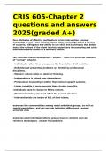 CRIS 605-Chapter 2 questions and answers 2025&lpar;graded A&plus;&rpar;&period;