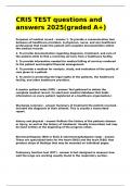 CRIS TEST questions and answers 2025&lpar;graded A&plus;&rpar;&period;