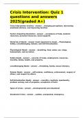 Crisis Intervention Quiz 1 questions and answers 2025&lpar;graded A&plus;&rpar;&period;