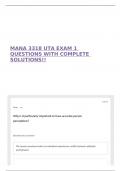 MANA 3318 UTA EXAM 1 QUESTIONS WITH COMPLETE SOLUTIONS&excl;&excl;