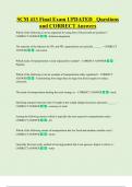 SCM 413 Final Exam UPDATED   Questions  and CORRECT Answers