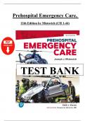 Test Bank For Prehospital Emergency Care&comma; 12th Edition by Mistovich&comma; &lpar;Ch 1 to 44 Covered&rpar; > Download as Pdf File <