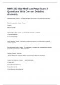 MHR 322 UW-Madison Prep Exam 2 Questions With Correct Detailed Answers&period;