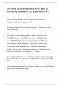 Arizona plumbing exam C-37 &lpar;set 3&rpar; correctly answered to pass rated A&plus;