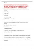QUICKBOOKS PRACTICE TEST 100 QUESTIONS &sol; NEWEST UPDATED ACTUAL EXAM QUESTIONS & COMPLETE ANSWERS &sol; A&plus; SCORE SOLUTION