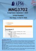 MNG3702 Assignment 1 &lpar;ANSWERS&rpar; Semester 1 2025 - DISTINCTION GUARANTEED&period;
