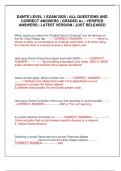 DANTE LEVEL 1 EXAM 2025 &vert; ALL QUESTIONS AND CORRECT ANSWERS &vert; GRADED A&plus; &vert; VERIFIED ANSWERS &vert; LATEST VERSION &vert; JUST RELEASED
