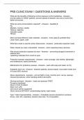 PRE-CLINIC EXAM 1 QUESTIONS & ANSWERS