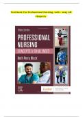 Test Bank for Professional Nursing 10th Edition Black 2025 Latest Update Q&A FULLY SOLVED STUDY GUIDE 